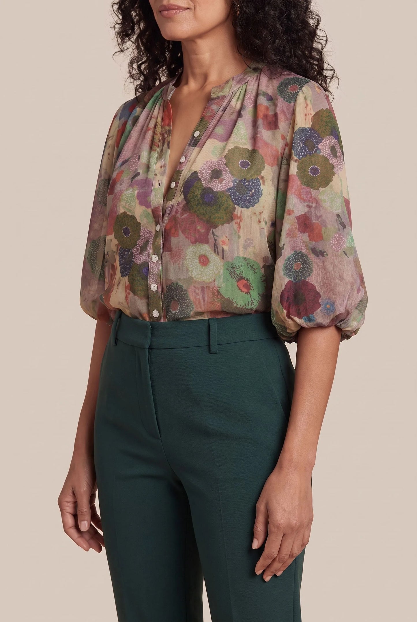 Bloomira | Weit Geschnittene Florale Damenbluse