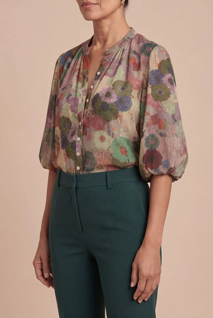 Bloomira | Weit Geschnittene Florale Damenbluse