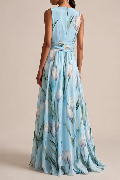 Bloomix | Langes Maxikleid Mit Floralem Tulpenmuster