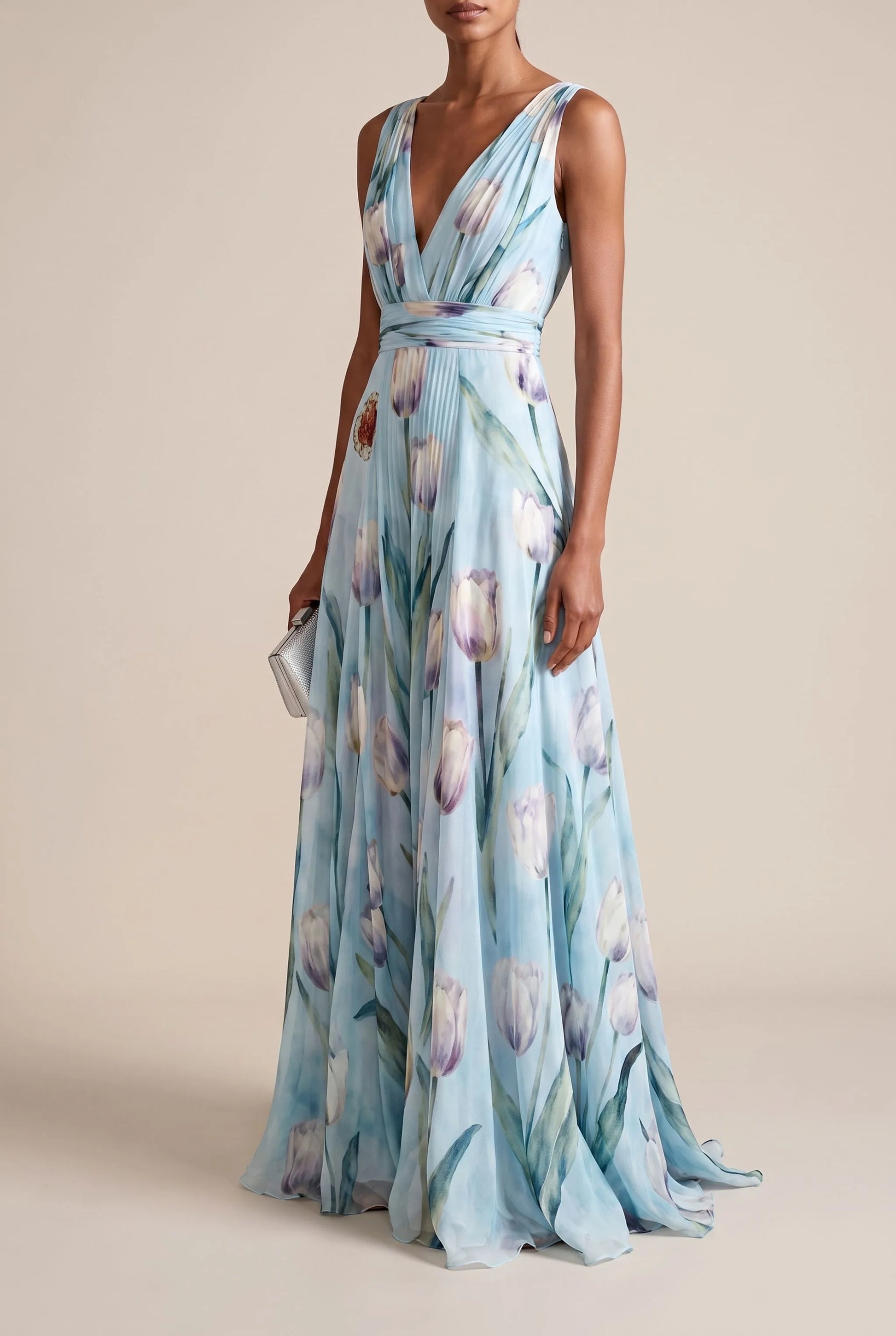 Bloomix | Langes Maxikleid Mit Floralem Tulpenmuster