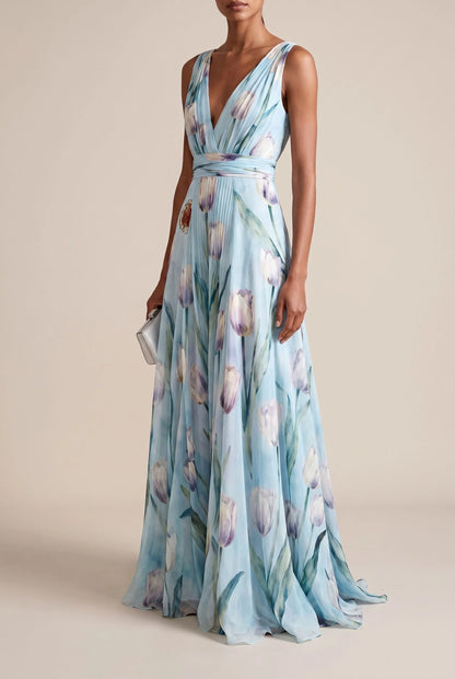 Bloomix | Langes Maxikleid Mit Floralem Tulpenmuster