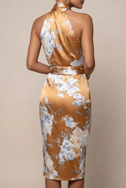Bloomra | Figurbetontes Neckholder-Midikleid