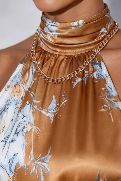 Bloomra | Figurbetontes Neckholder-Midikleid