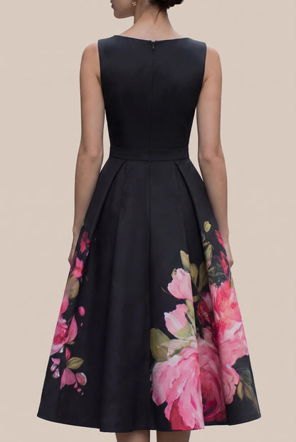 Bloomset | Ärmelloses, Floral Bedrucktes, Festliches Midikleid