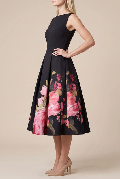 Bloomset | Ärmelloses, Floral Bedrucktes, Festliches Midikleid