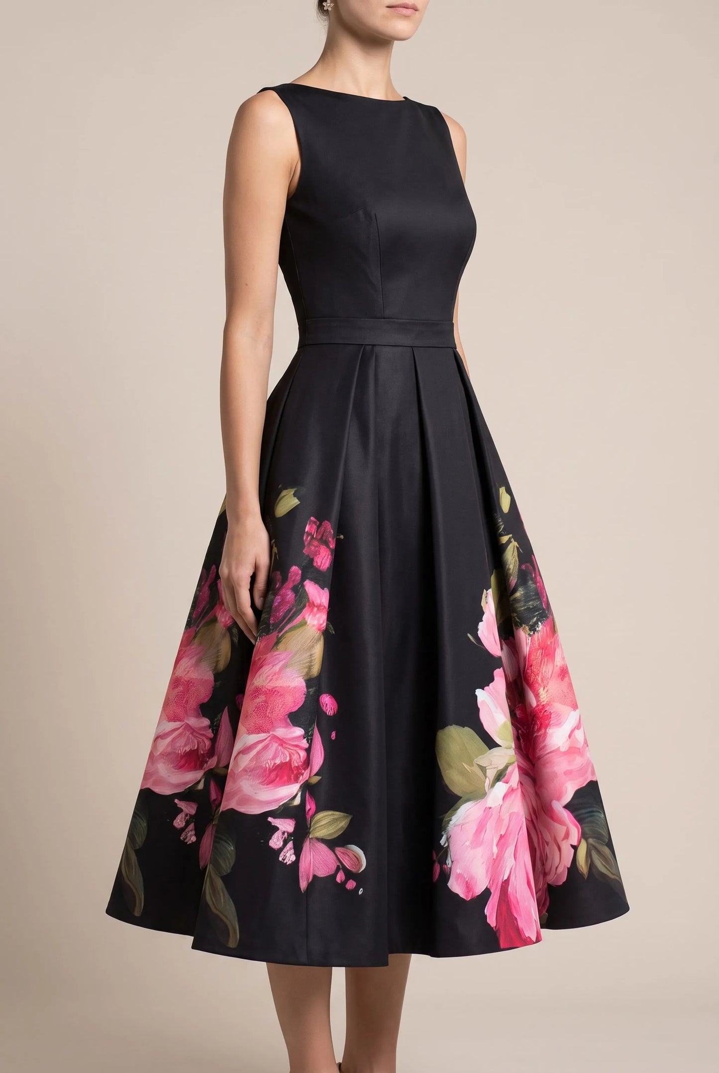 Bloomset | Ärmelloses, Floral Bedrucktes, Festliches Midikleid