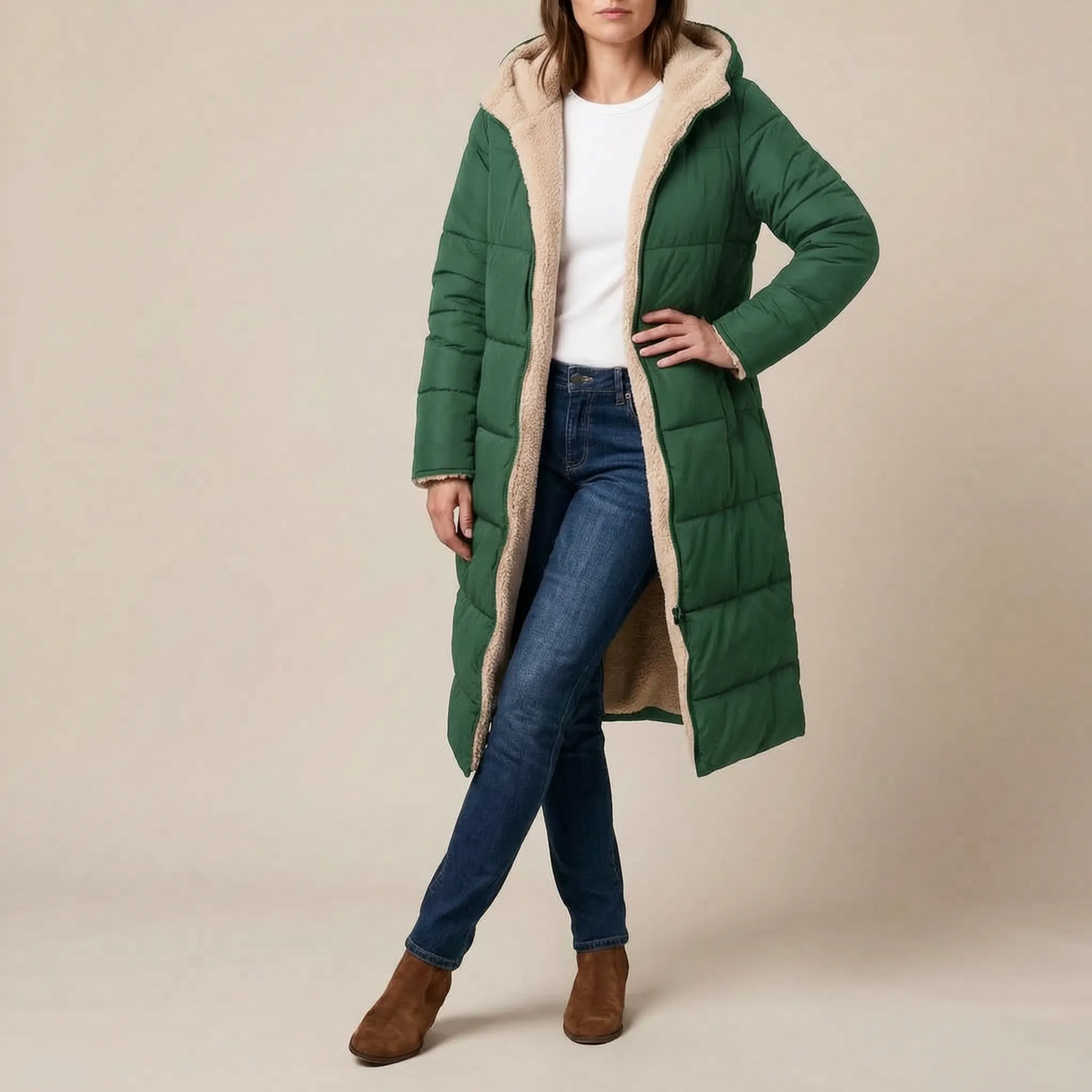 Borealix | Langer Gesteppter Wintermantel Für Damen