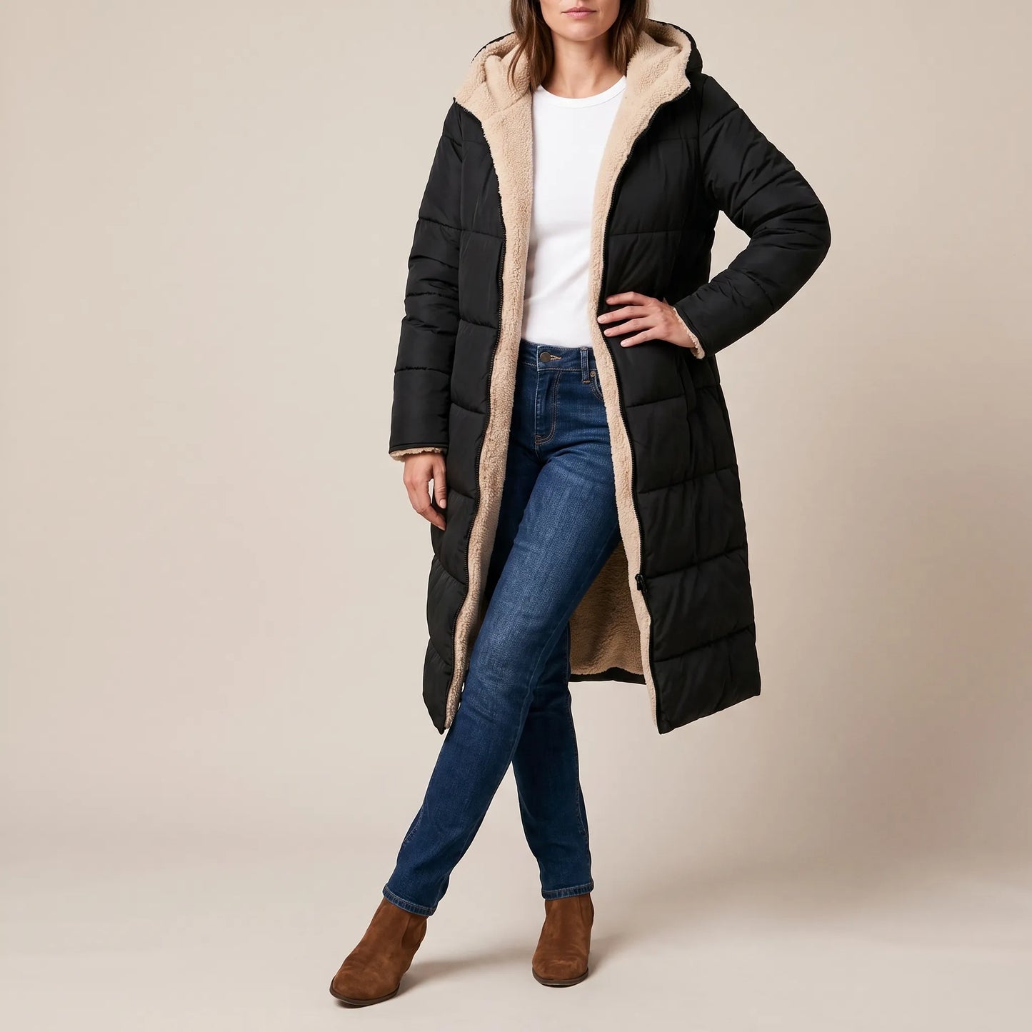 Borealix | Langer Gesteppter Wintermantel Für Damen