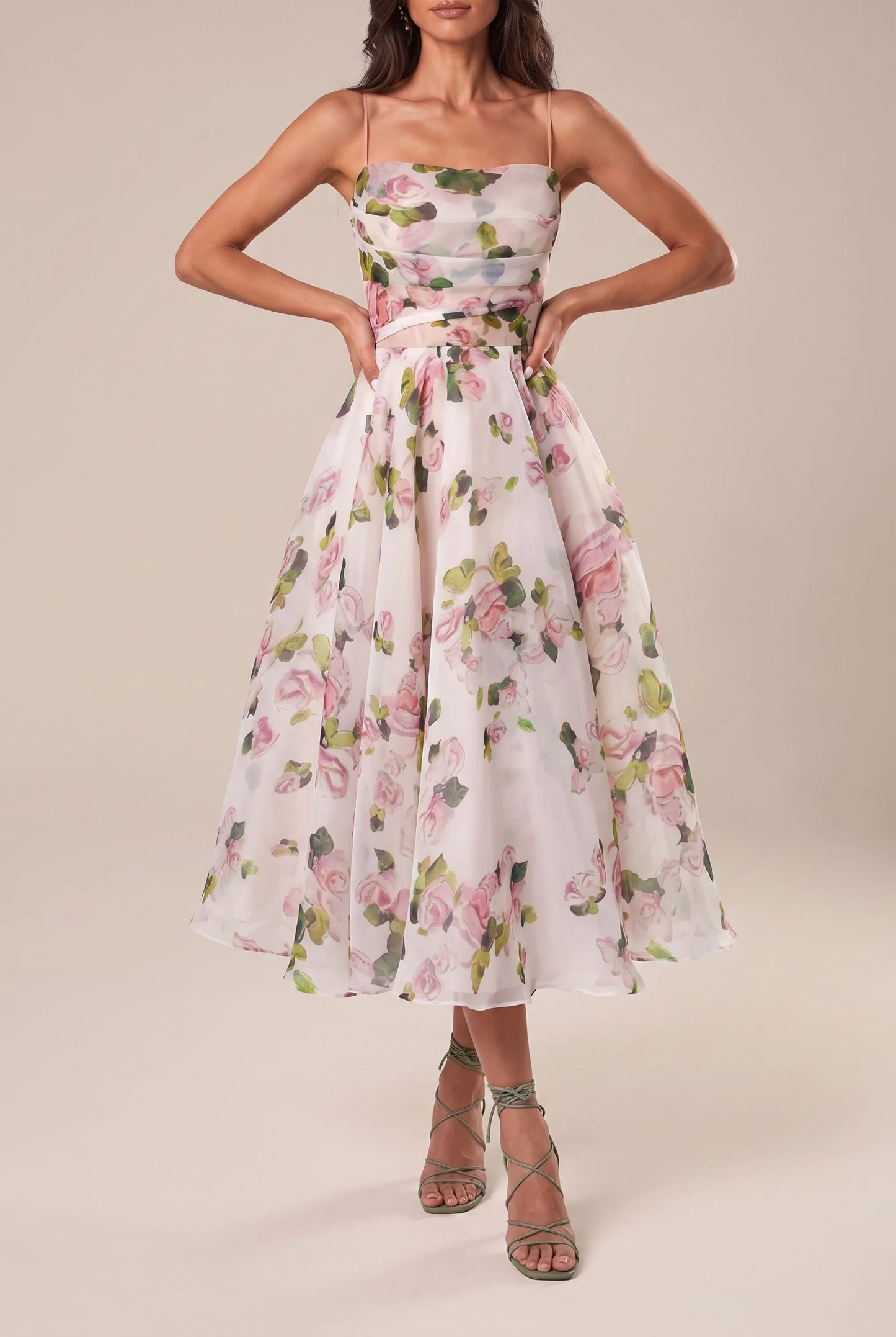 Botana | Romantisches Midikleid Mit Floralem Muster