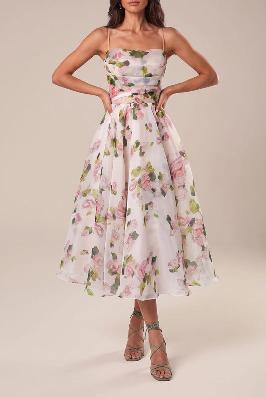 Botana | Romantisches Midikleid Mit Floralem Muster