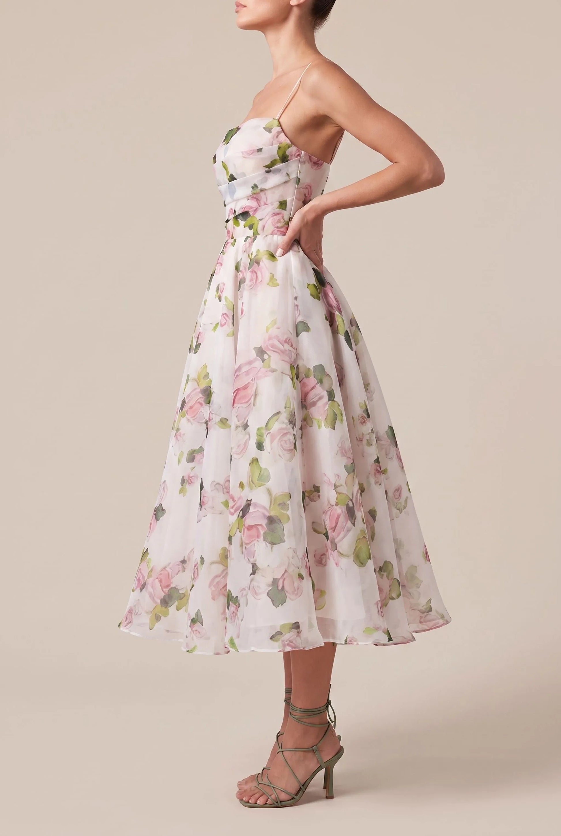 Botana | Romantisches Midikleid Mit Floralem Muster