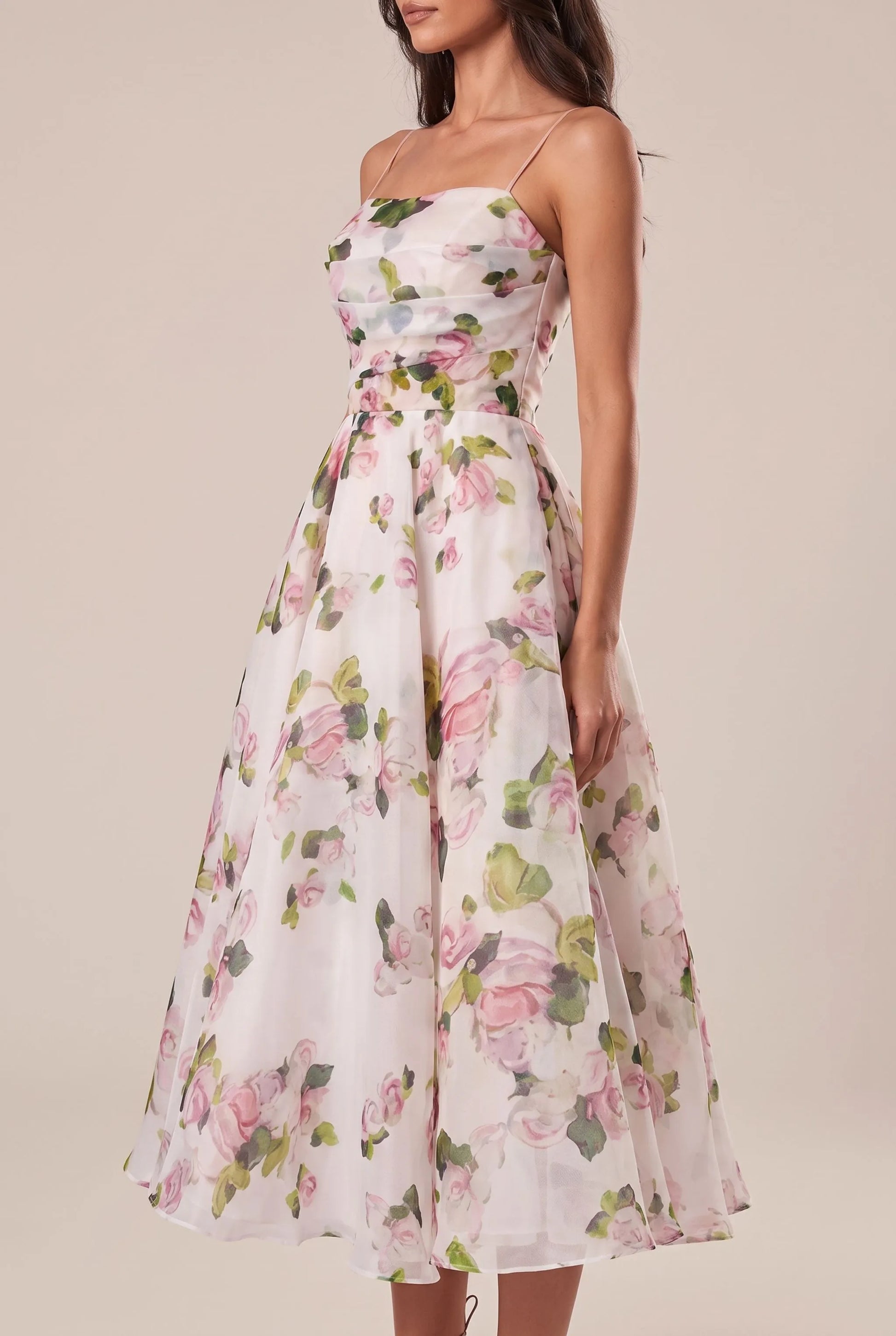 Botana | Romantisches Midikleid Mit Floralem Muster