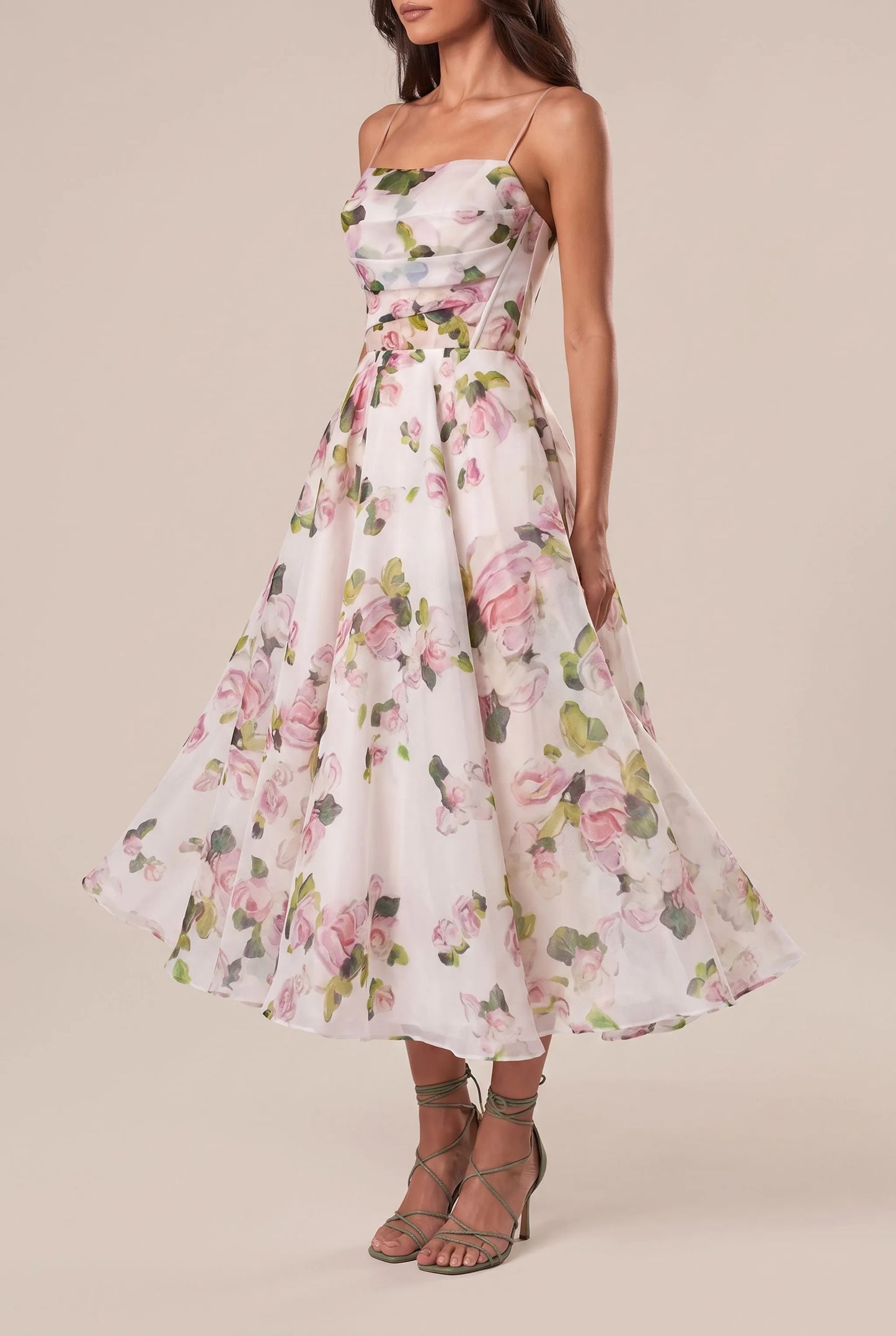 Botana | Romantisches Midikleid Mit Floralem Muster