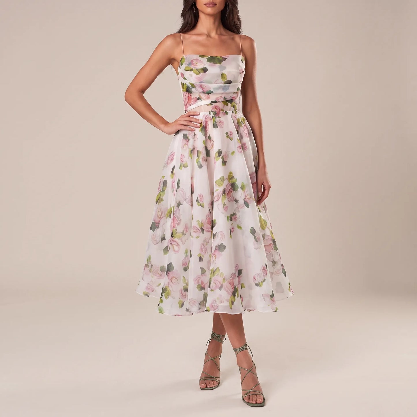 Botana | Romantisches Midikleid Mit Floralem Muster