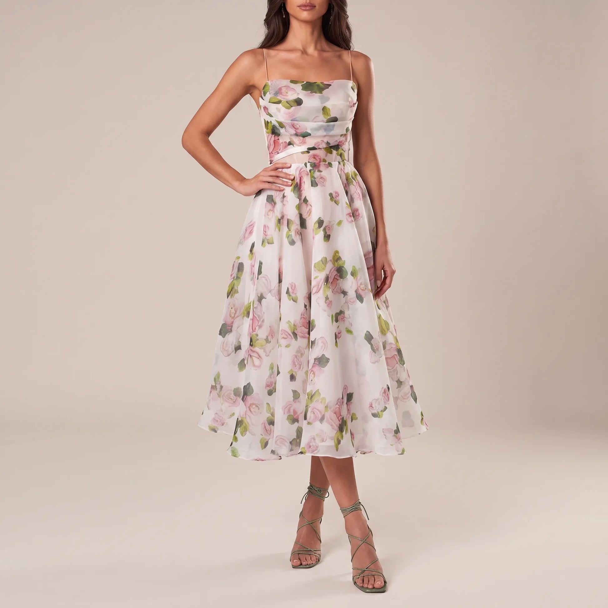Botana | Romantisches Midikleid Mit Floralem Muster