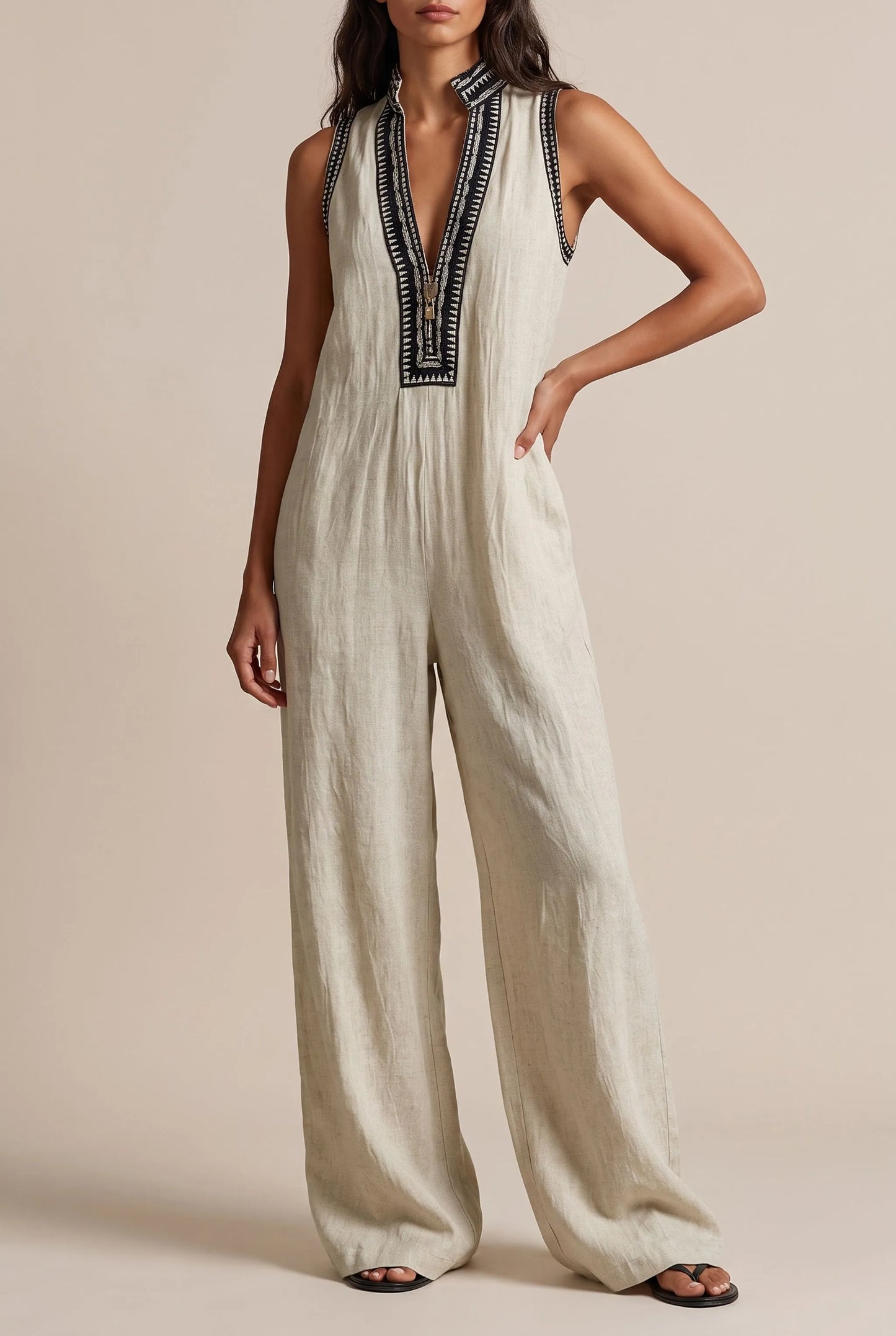 Breezia | Ärmelloser Weiter Sommer-Jumpsuit