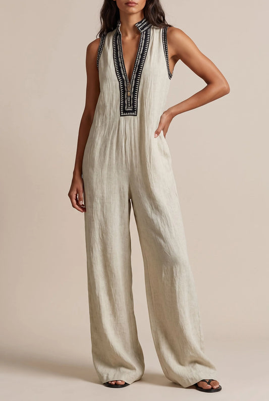 Breezia | Ärmelloser Weiter Sommer-Jumpsuit