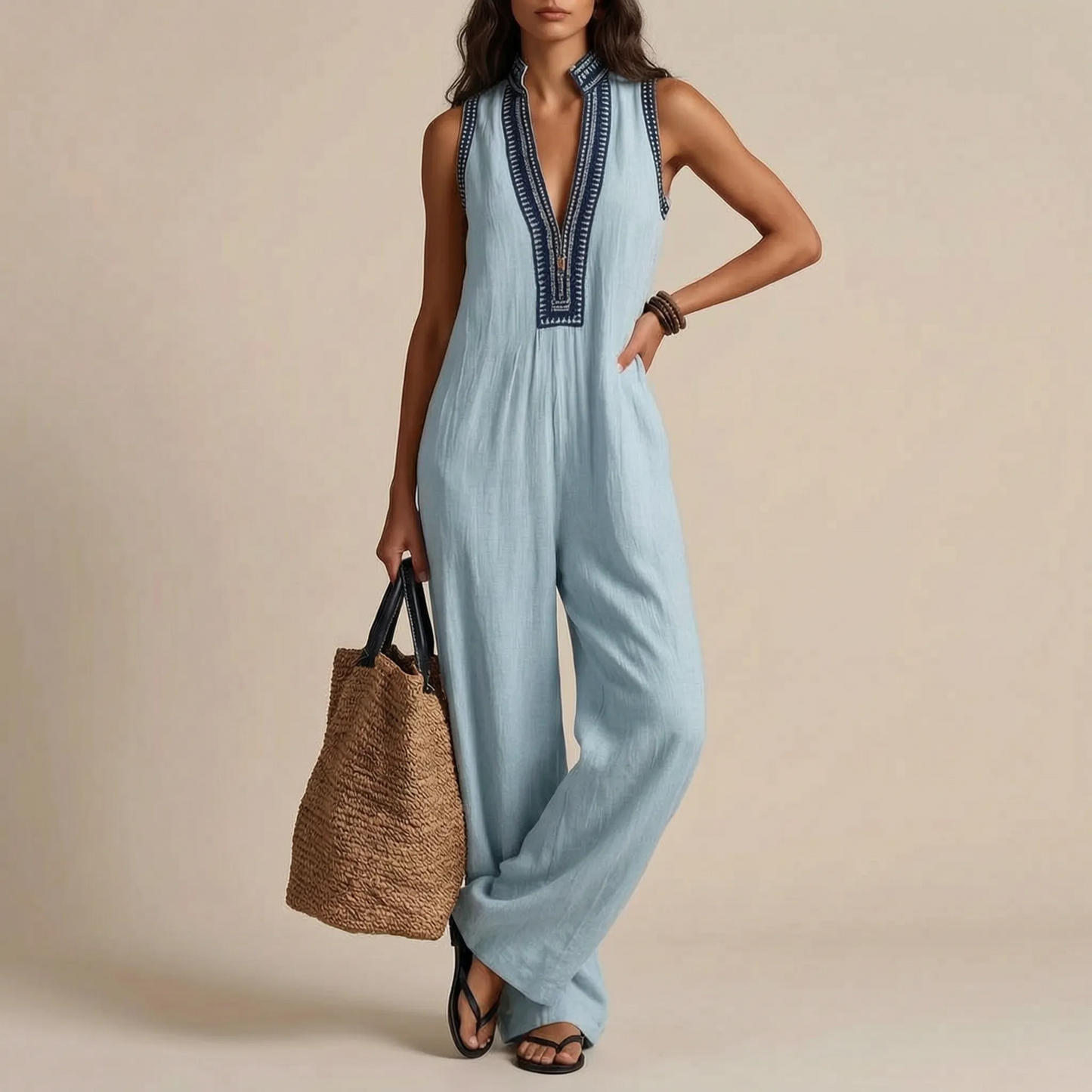 Breezia | Ärmelloser Weiter Sommer-Jumpsuit