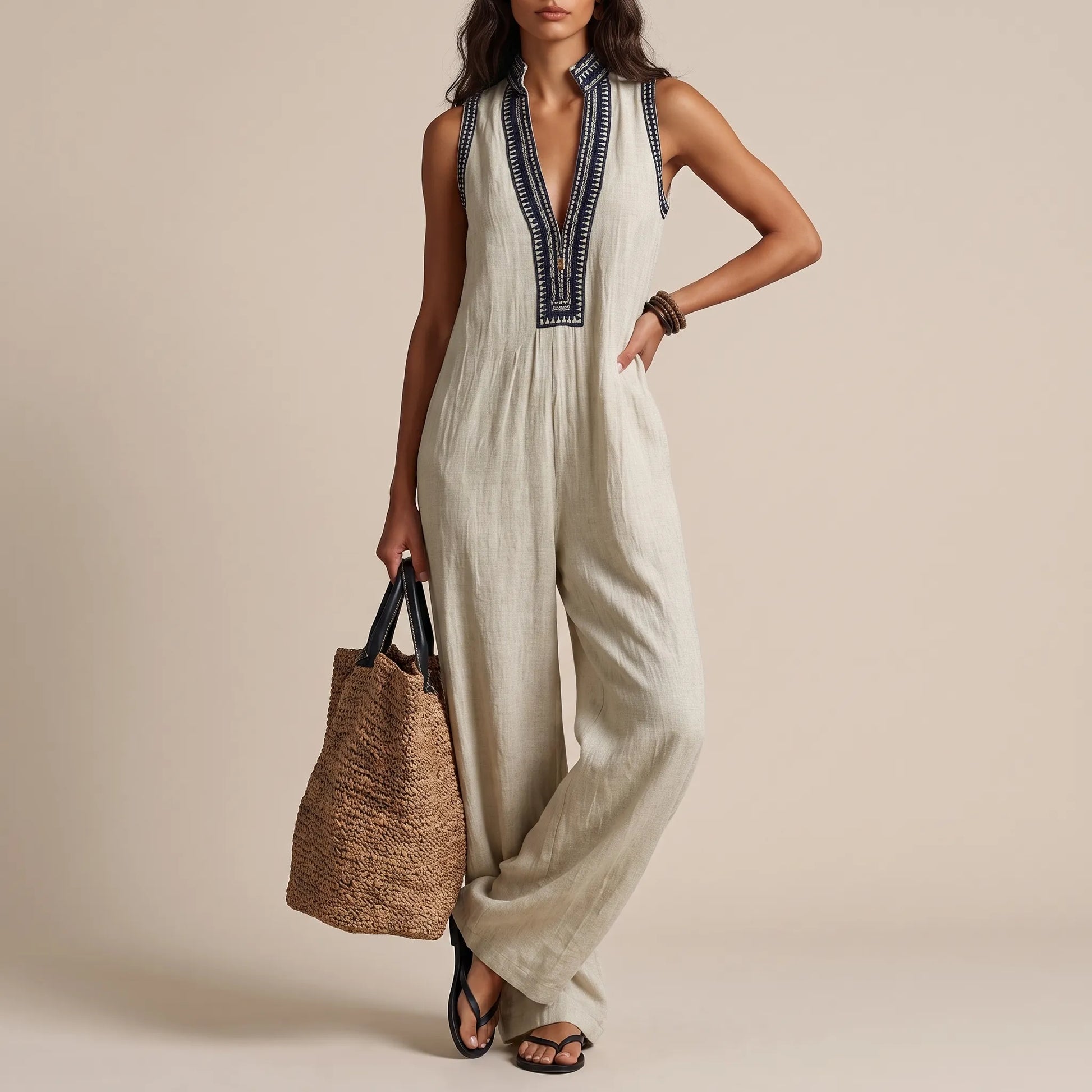 Breezia | Ärmelloser Weiter Sommer-Jumpsuit