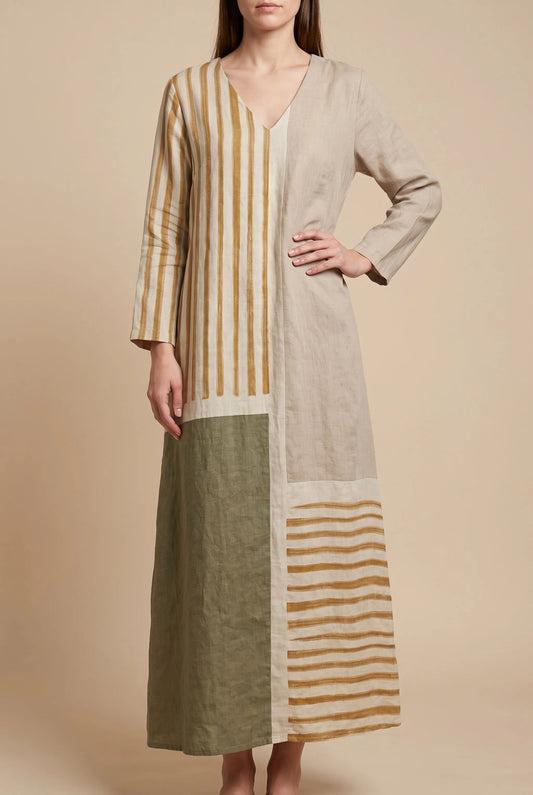 Brisa | Legeres Maxikleid Mit Grafischem Streifenmuster