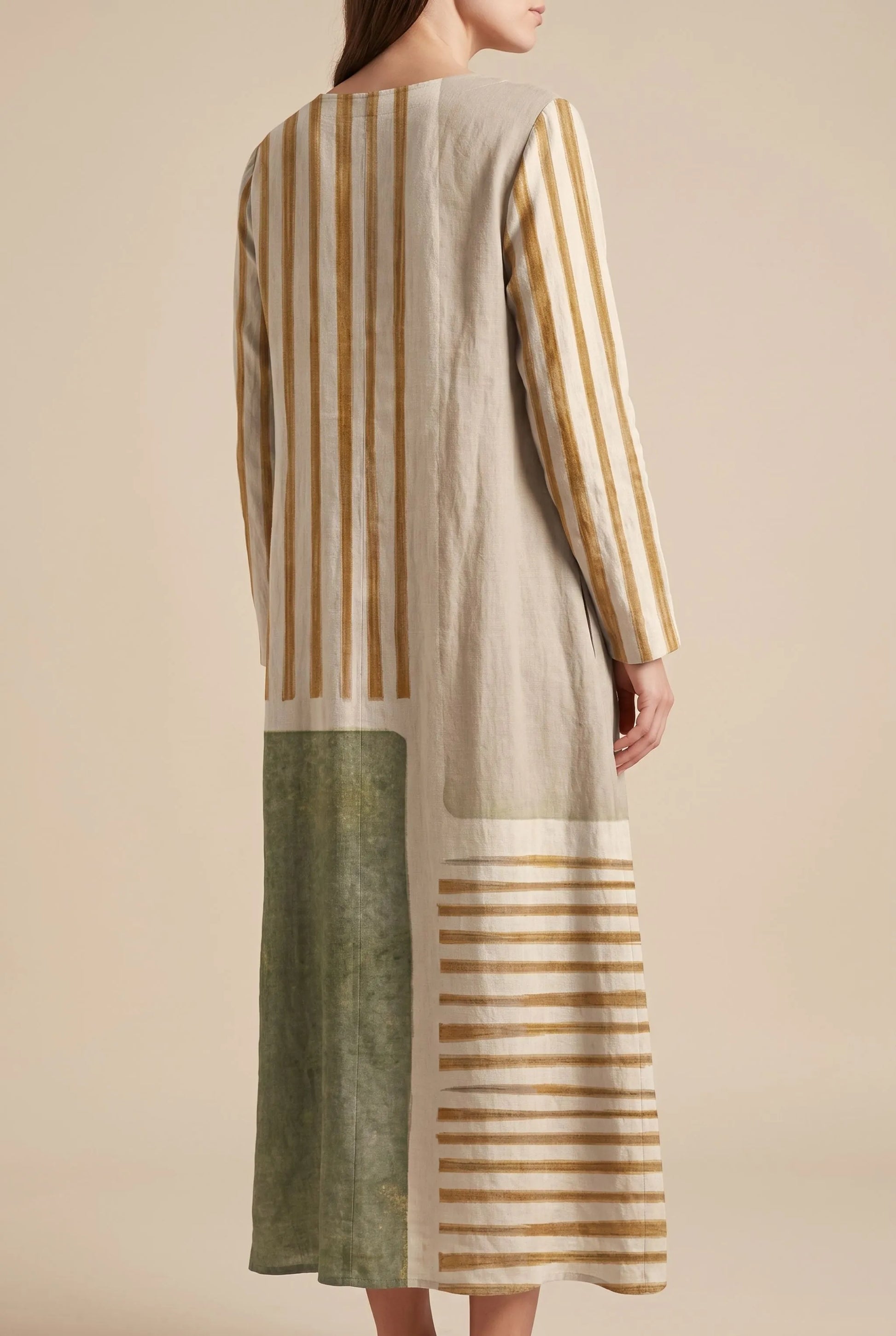 Brisa | Legeres Maxikleid Mit Grafischem Streifenmuster