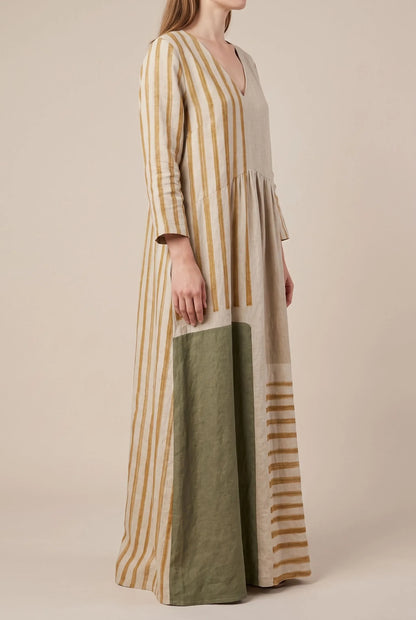 Brisa | Legeres Maxikleid Mit Grafischem Streifenmuster