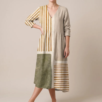 Brisa | Legeres Maxikleid Mit Grafischem Streifenmuster