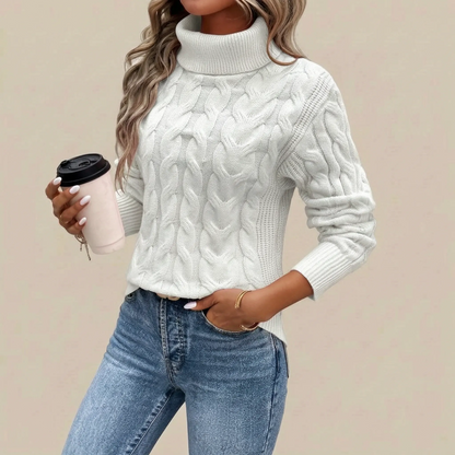 CableKnit | Locker Geschnittener Zopfmusterpullover