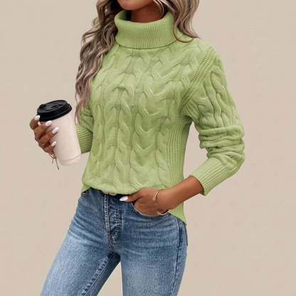CableKnit | Locker Geschnittener Zopfmusterpullover