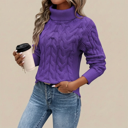 CableKnit | Locker Geschnittener Zopfmusterpullover