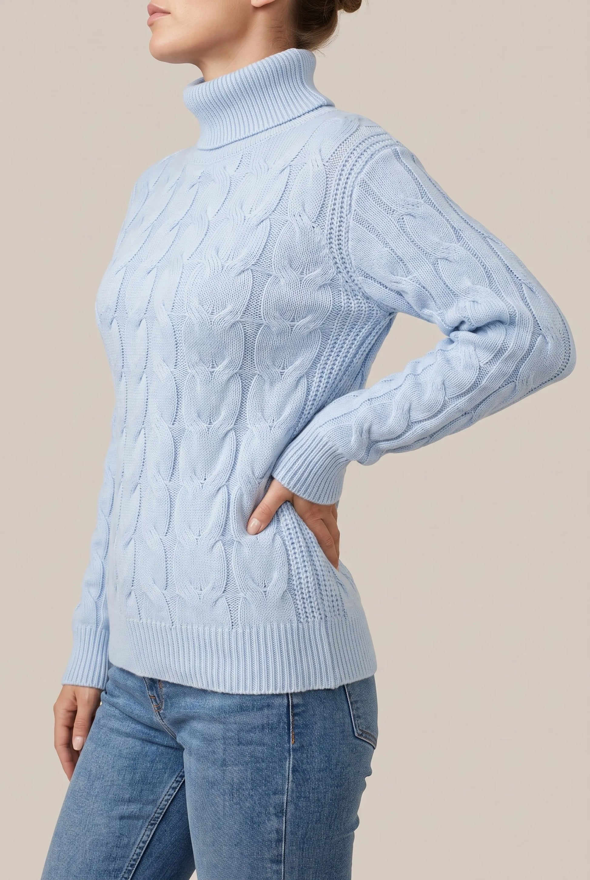 CableKnit | Locker Geschnittener Zopfmusterpullover