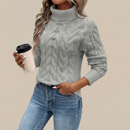 CableKnit | Locker Geschnittener Zopfmusterpullover