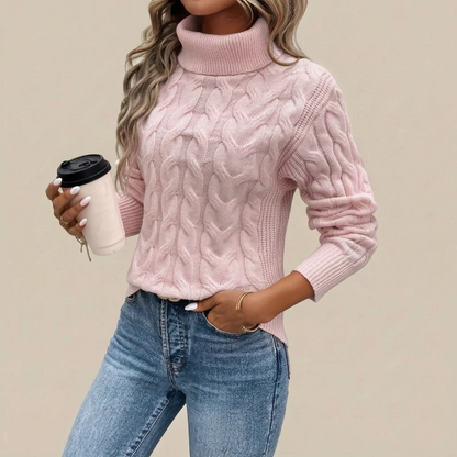 CableKnit | Locker Geschnittener Zopfmusterpullover