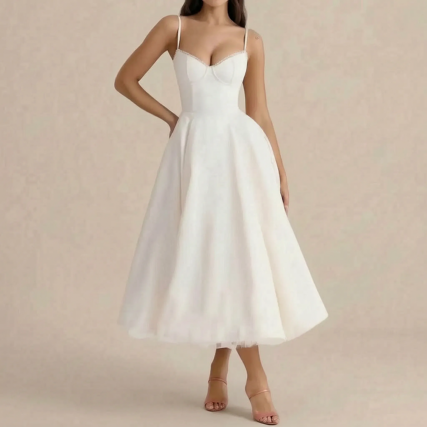 Caelis | Elegantes Midikleid Mit Korsettdetails