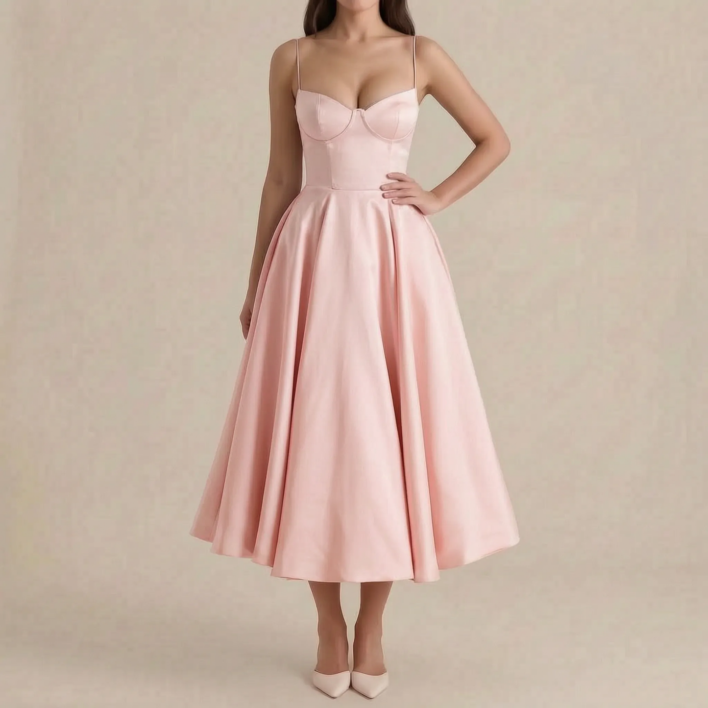 Caelis | Elegantes Midikleid Mit Korsettdetails