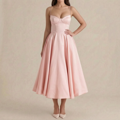 Caelis | Elegantes Midikleid Mit Korsettdetails