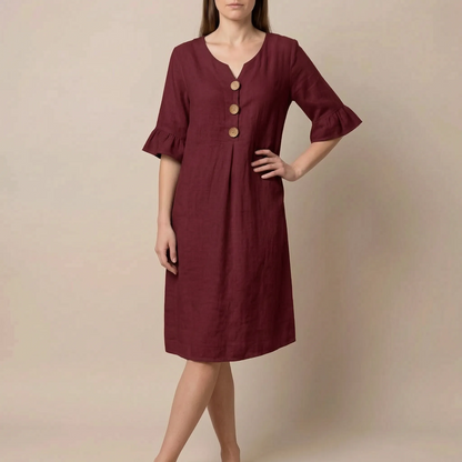 Caleo | Elegantes Sommerkleid Mit V-Ausschnitt