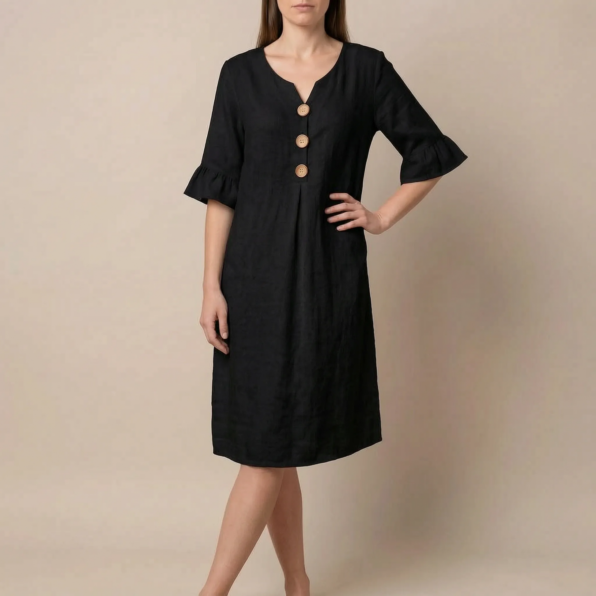 Caleo | Elegantes Sommerkleid Mit V-Ausschnitt
