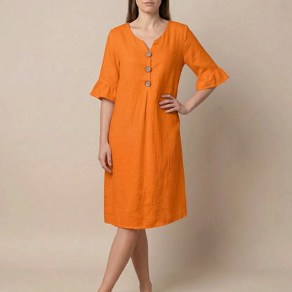 Caleo | Elegantes Sommerkleid Mit V-Ausschnitt