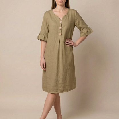 Caleo | Elegantes Sommerkleid Mit V-Ausschnitt
