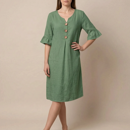 Caleo | Elegantes Sommerkleid Mit V-Ausschnitt