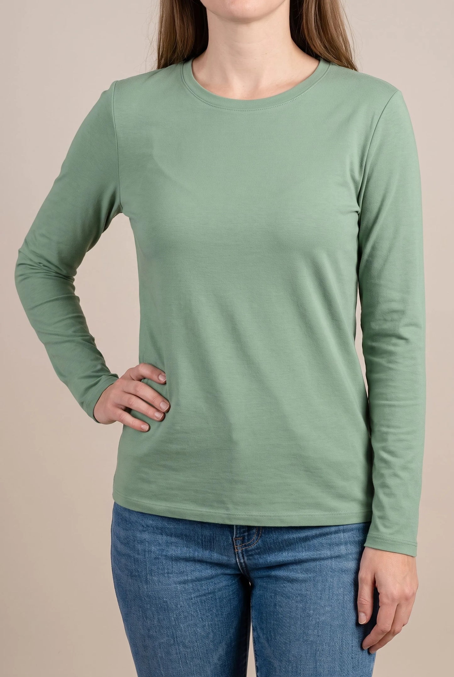 Casulia | Basic Damen Langarmshirt Mit Rundhalsausschnitt