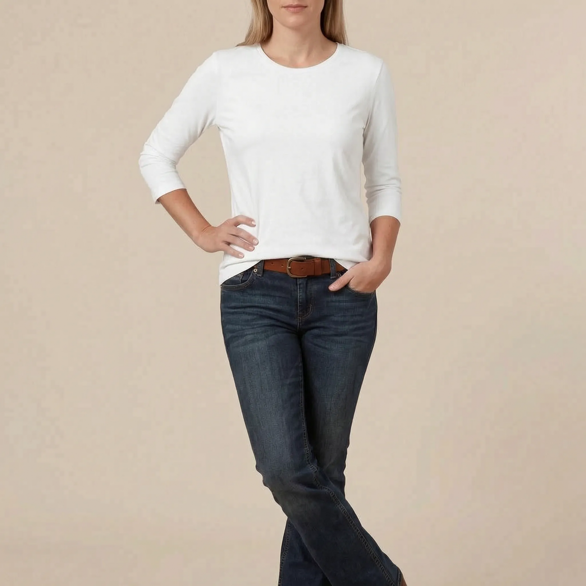 Casulia | Basic Damen Langarmshirt Mit Rundhalsausschnitt