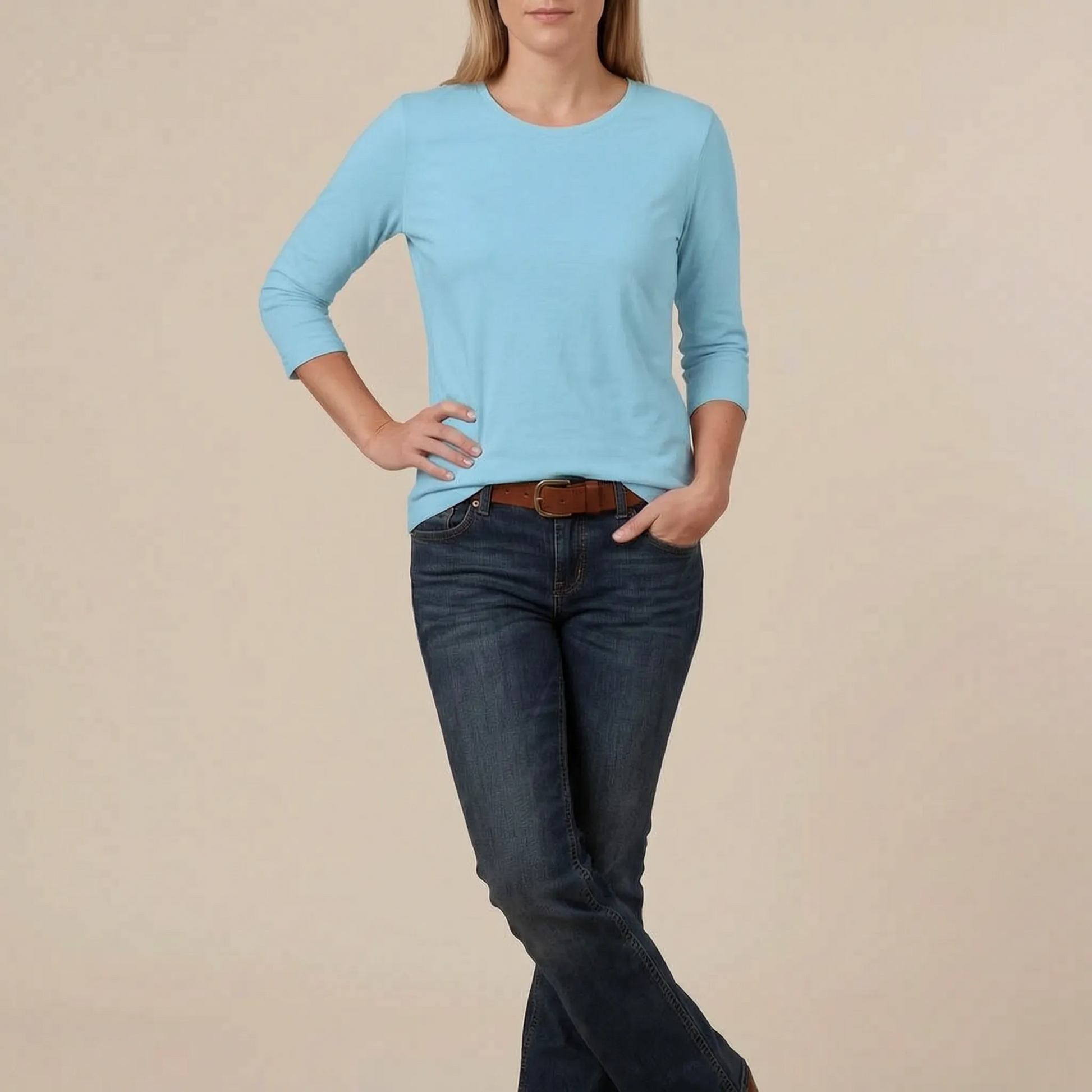 Casulia | Basic Damen Langarmshirt Mit Rundhalsausschnitt