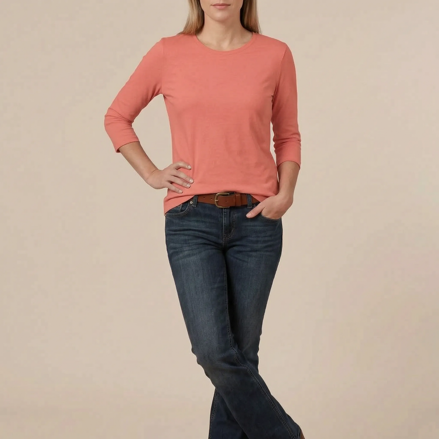 Casulia | Basic Damen Langarmshirt Mit Rundhalsausschnitt