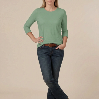 Casulia | Basic Damen Langarmshirt Mit Rundhalsausschnitt