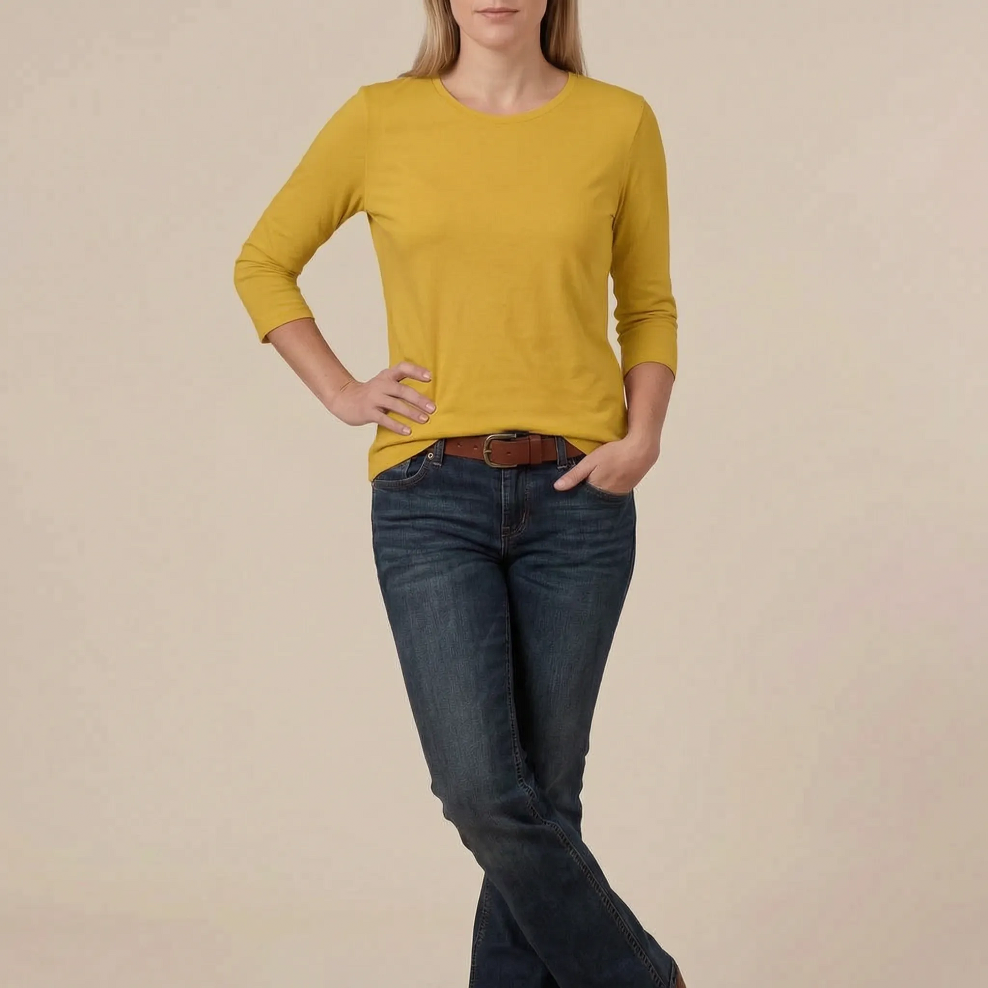 Casulia | Basic Damen Langarmshirt Mit Rundhalsausschnitt
