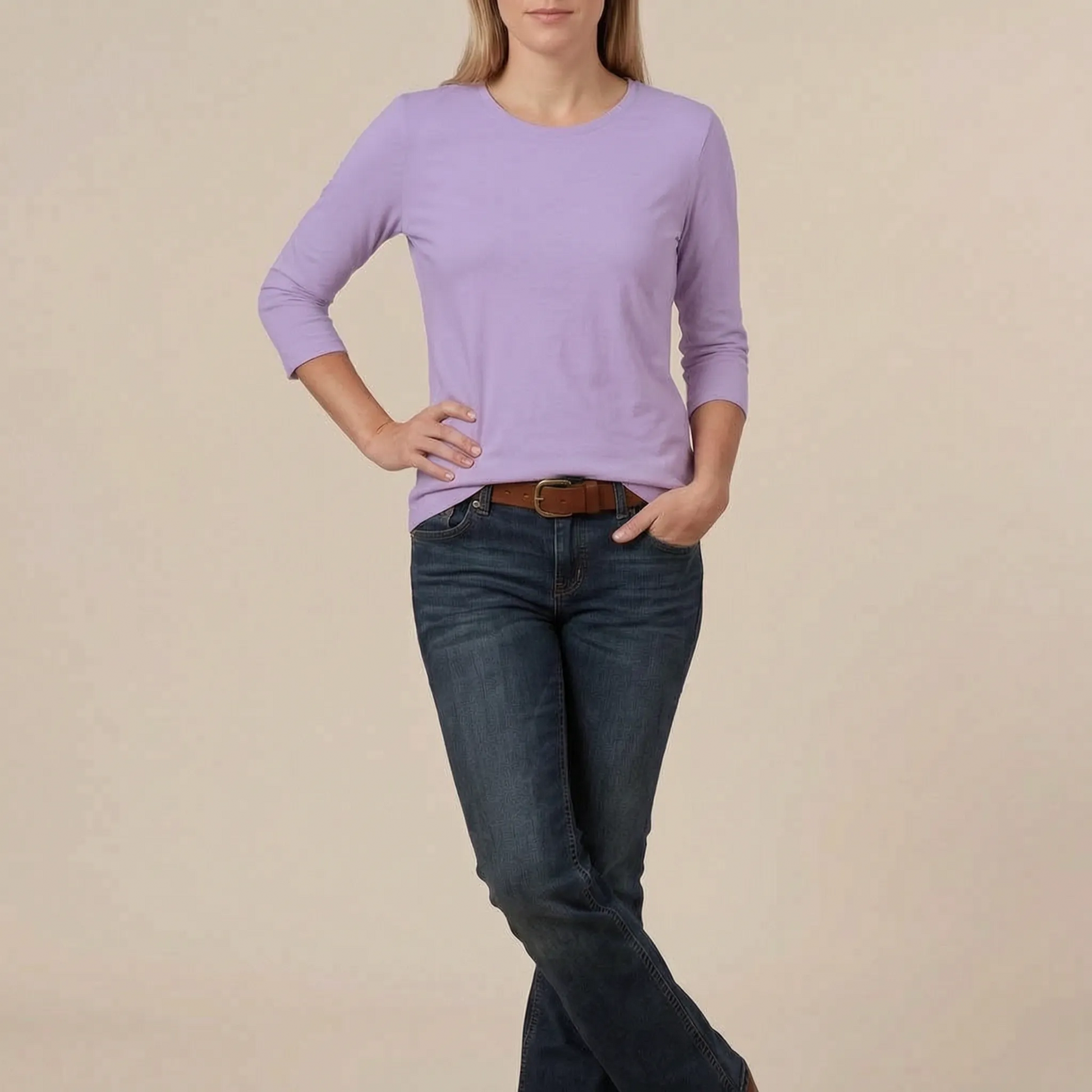 Casulia | Basic Damen Langarmshirt Mit Rundhalsausschnitt