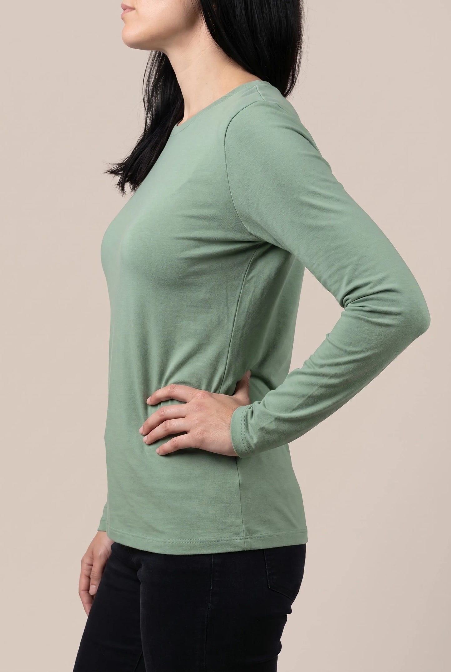 Casulia | Basic Damen Langarmshirt Mit Rundhalsausschnitt