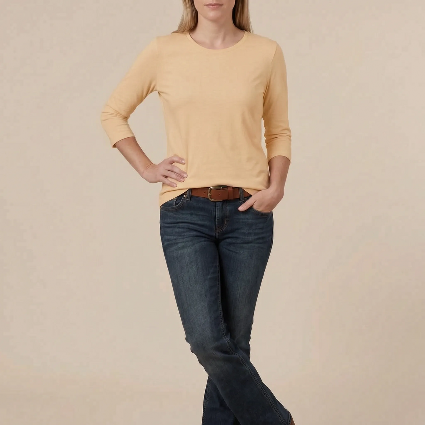 Casulia | Basic Damen Langarmshirt Mit Rundhalsausschnitt